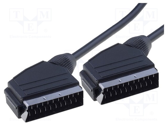 Cable; SCART plug,both sides; 1.5m; black