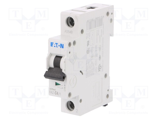 Circuit breaker; 230/400VAC; Inom: 4A; Poles: 1; DIN; Charact: C