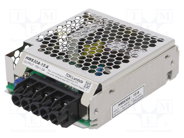 Power supply: industrial; single-channel,universal; 15VDC; 2A