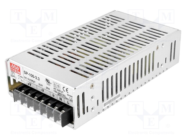 Power supply: switched-mode; modular; 66W; 3.3VDC; 179x99x45mm