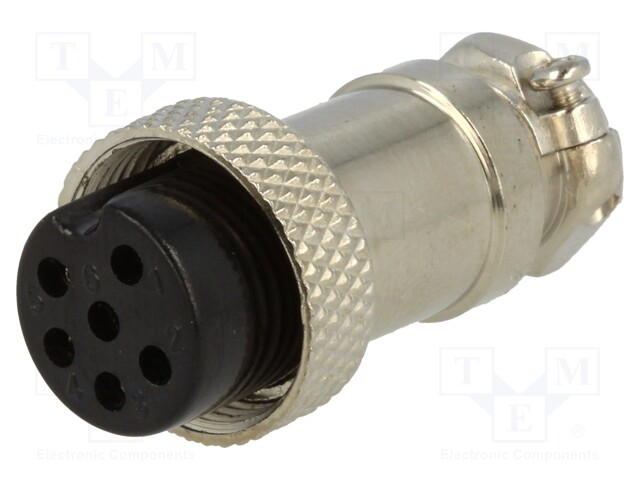 Plug; microphone; female; PIN: 6; for cable; straight; 6mm