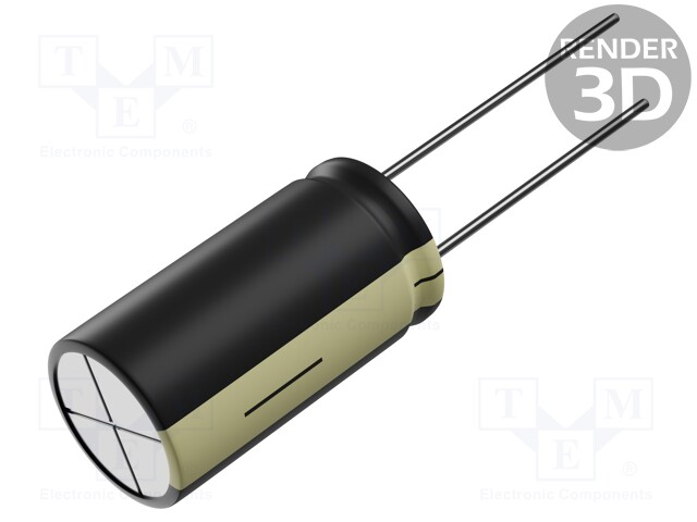 Capacitor: electrolytic; THT; 150uF; 25VDC; Ø10x16mm; ±20%; 2000h