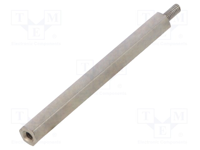 Screwed spacer sleeve; Int.thread: M2; 40mm; Ext.thread: M2; brass