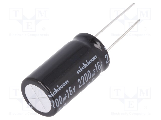 Capacitor: electrolytic; bipolar; THT; 2200uF; 16VDC; Ø18x35.5mm