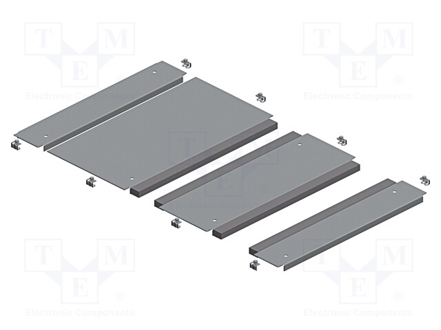 Cable gland plate; galvanised steel; W: 416mm; L: 445mm; D: 1.5mm