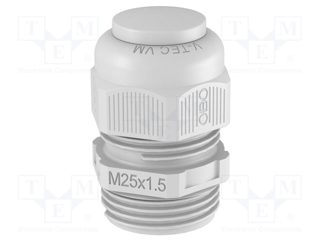 Cable gland; M25; light grey