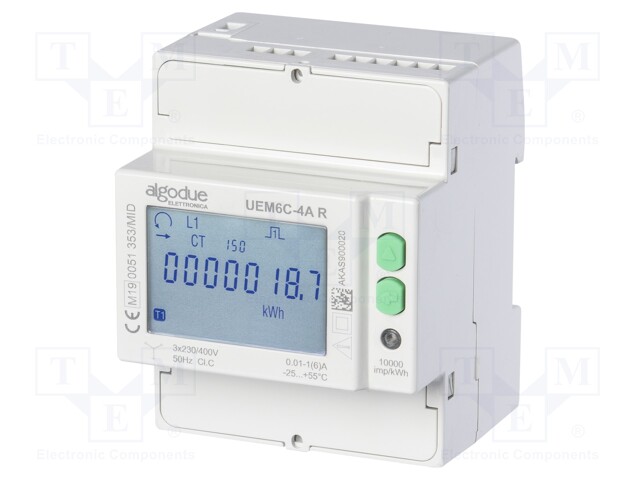 Electric energy meter; 6A; Network: three-phase; 50Hz; -25÷55°C