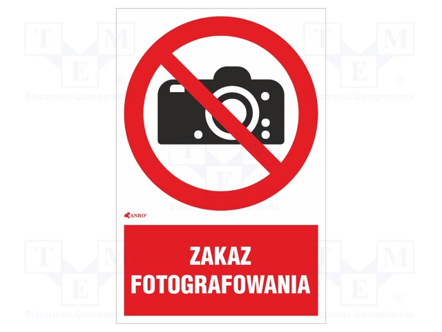 Safety sign; prohibitory; Mat: self-adhesive folie; W: 200mm