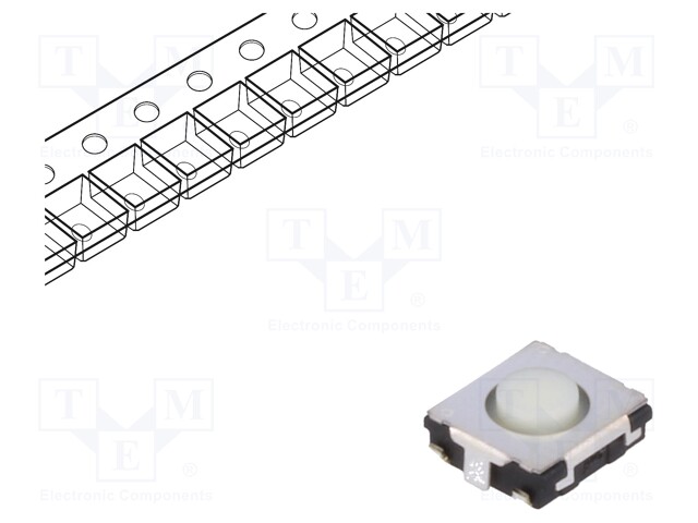 Microswitch TACT; SPST; Pos: 2; 0.02A/15VDC; SMT; none; 1.3N; 2.5mm