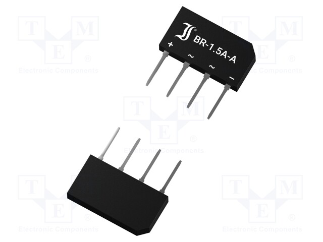 Single-phase bridge rectifier; Urmax: 800V; If: 4A; Ifsm: 80A; THT