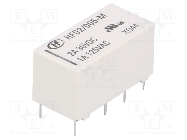 Relay: electromagnetic; DPDT; Ucoil: 5VDC; 1A/125VAC; 3A/30VDC; 3A