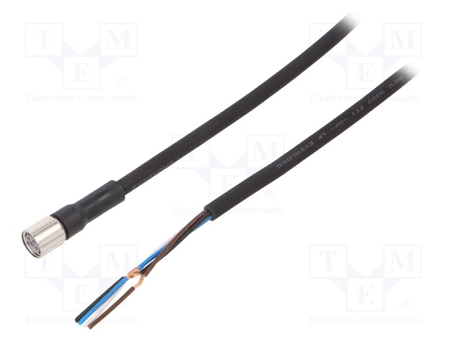 Connection lead; M8; PIN: 4; straight; Len: 10m; plug; 1A; -10÷80°C