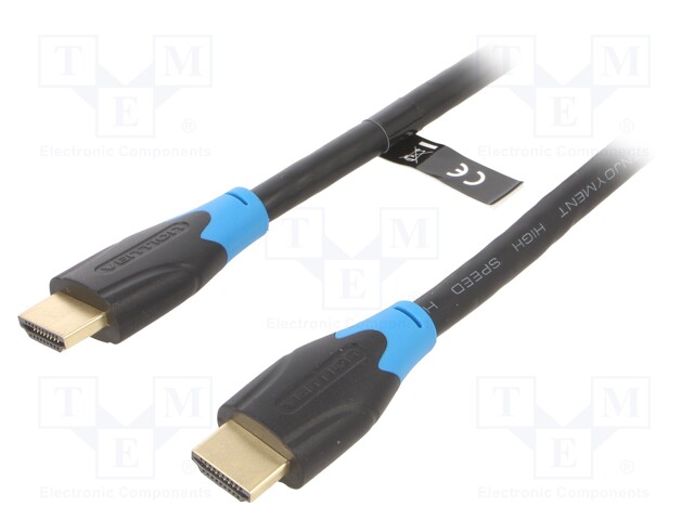 Cable; HDMI 2.0; HDMI plug,both sides; 2m; black; 28AWG,30AWG