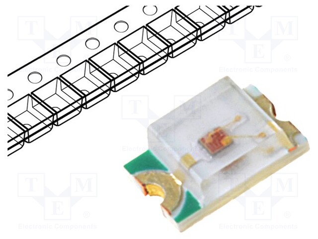 LED; SMD; 0805; red; 460÷700mcd; 2x1.25x0.68mm; 120°; 1.8÷2.4V; 20mA