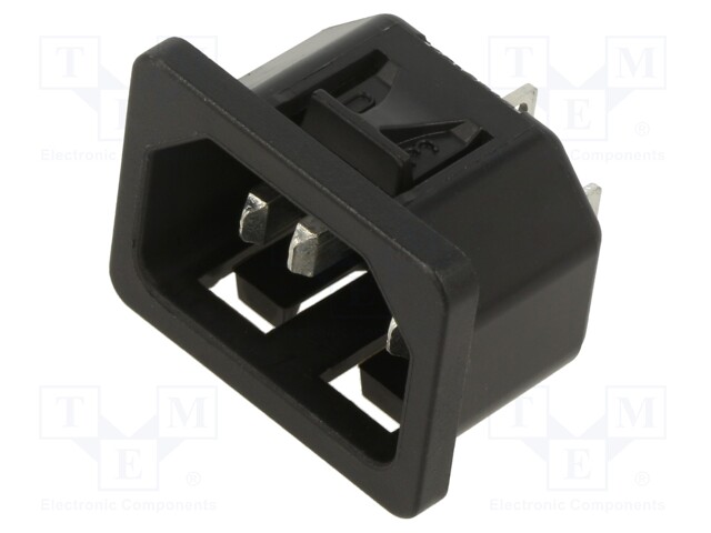 Connector: AC supply; socket; male; 10A; 250VAC; IEC 60320; C14 (E)