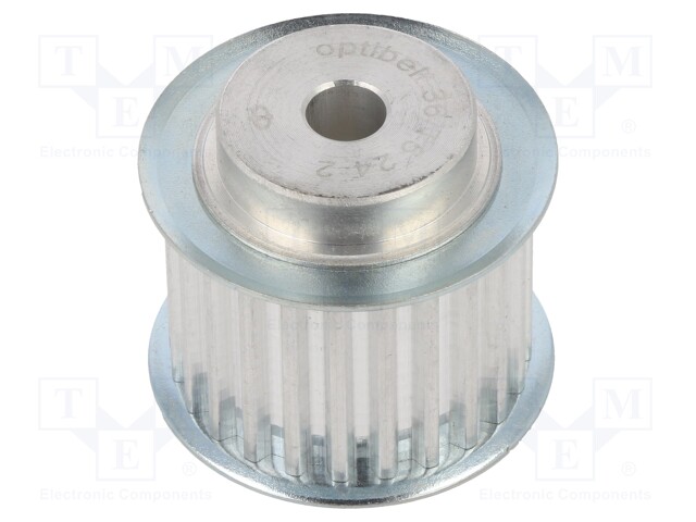 Belt pulley; T5; W: 25mm; whell width: 36mm; Ø: 37.4mm; aluminium