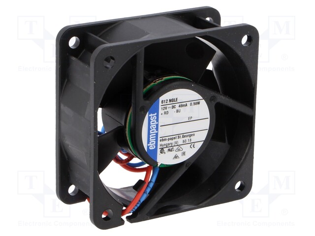 Fan: DC; axial; 60x60x25mm; 21m3/h; 16dBA; slide bearing; Len: 0.31m