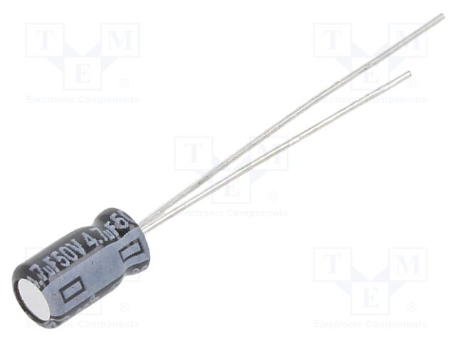 Electrolytic Capacitor, 4.7 µF, 50 V, KA Series, ± 20%, Radial Leaded, 1000 hours @ 85°C