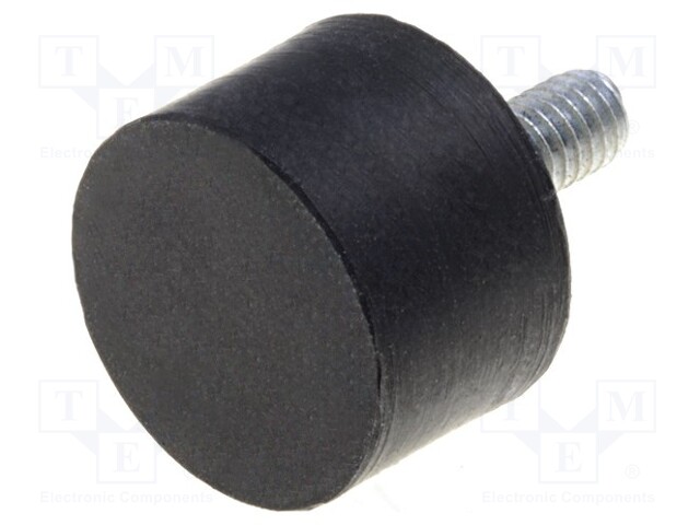 Vibroisolation foot; Ø: 20mm; H: 10mm; Shore hardness: 55±5; 315N