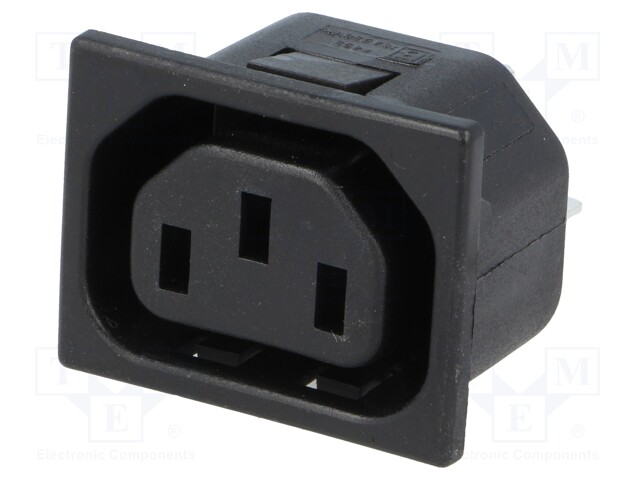 Connector: AC supply; socket; female; 10A; 250VAC; IEC 60320