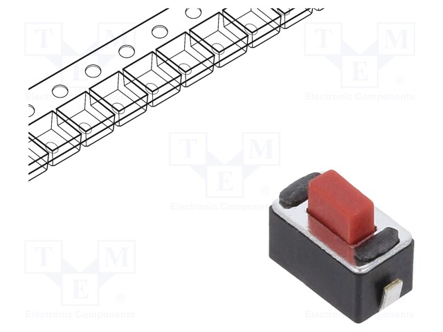 Microswitch SNAP ACTION; SPST-NO; Pos: 2; 0.05A/12VDC; SMT; 0.25N