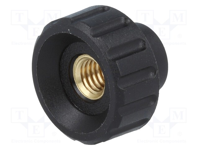 Knob; Dia: 20mm; M6; 12mm; H: 16mm; polyamide; Boss material: brass