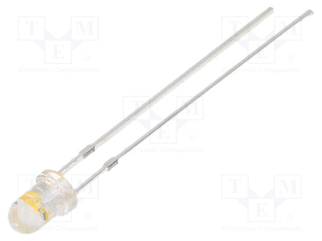 LED; 3mm; white warm; 4200÷5800mcd; 30°; 2.5÷5V; 20mA; Front: convex