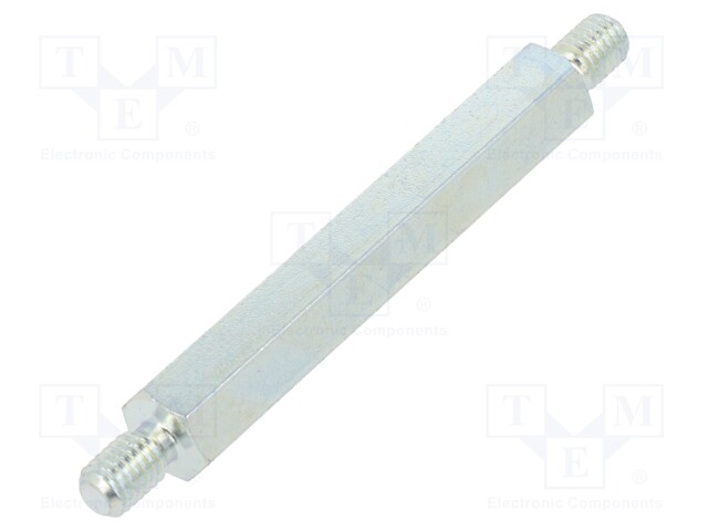 Screwed spacer sleeve; 50mm; Ext.thread: M5; hexagonal; steel