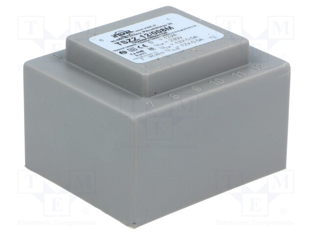 Transformer: encapsulated; 12VA; 230VAC; 12V; 12V; 0.5A; 0.5A; IP00