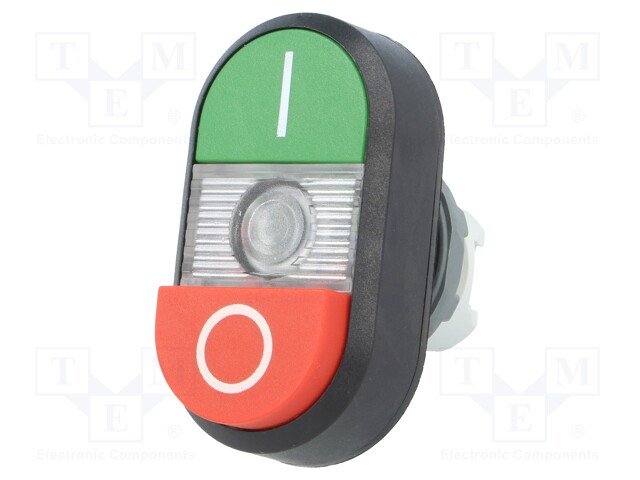 Switch: double; Stabl.pos: 1; 22mm; green-red; Illumin: MLB-1; IP66