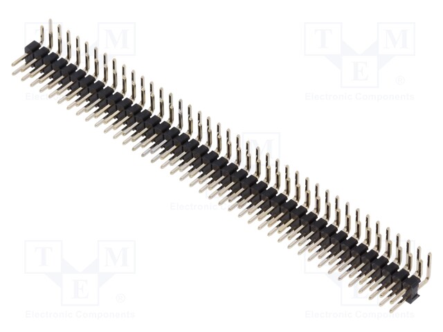 Pin header; pin strips; male; PIN: 80; angled 90°; 2mm; THT; 2x40