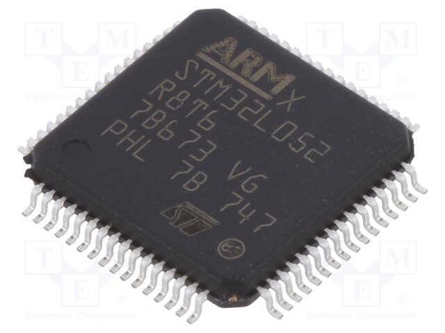 ARM microcontroller; Flash: 64kB; 32MHz; SRAM: 8kB; LQFP64