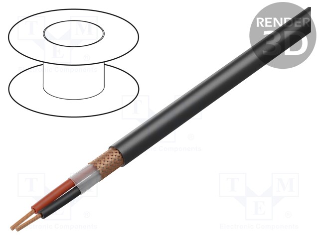 Wire: loudspeaker cable; 2x4mm2; stranded; OFC; black; -20÷70°C