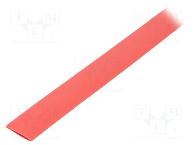 Heat shrink sleeve; glueless; 2: 1; 9.5mm; L: 1m; red; polyolefine