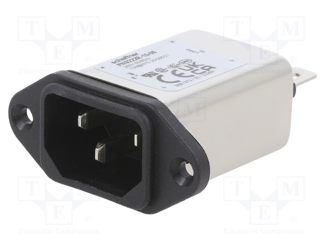 Filtered IEC Power Entry Module, IEC C14, General Purpose, 10 A, 250 VAC