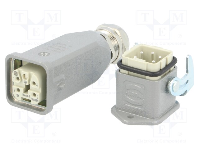 Connector: HAN; male + female; plug + socket; Han Kit; PIN: 5; 4+PE