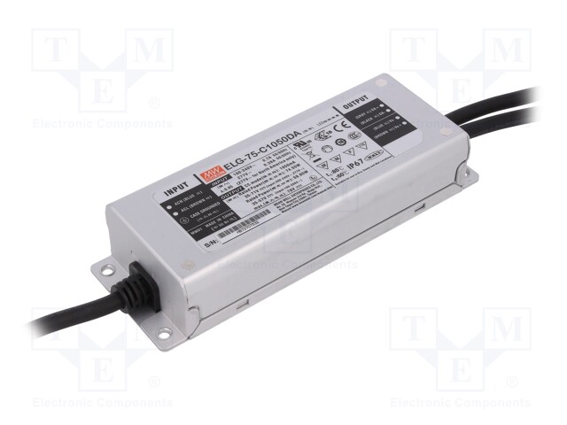 Power supply: switched-mode; Communication: DALI; LED; 75W; 1.05A