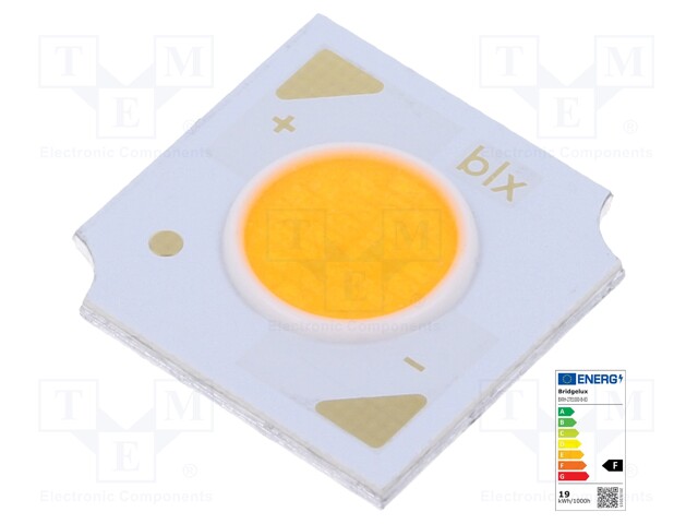 Power LED; COB; white warm; 120°; 350mA; P: 25.6W; 13.5x13.5x1.63mm