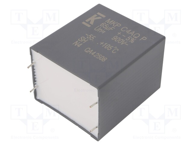 Capacitor: polypropylene; DC-Link; 65uF; ESR: 2.9mΩ; THT; ±5%; 37A