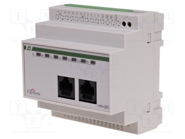 LED controller; F&Home; for DIN rail mounting; 24VDC; IP20; RJ45