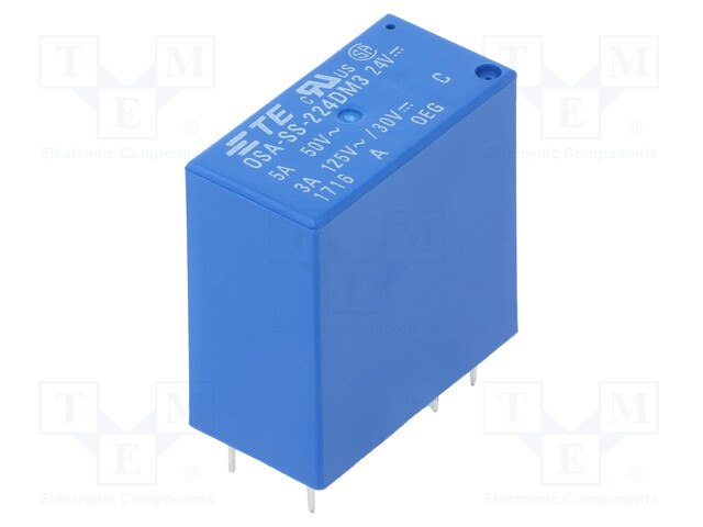 Relay: electromagnetic; DPST-NO; Ucoil: 24VDC; 3A/240VAC; 3A; 1.1kΩ