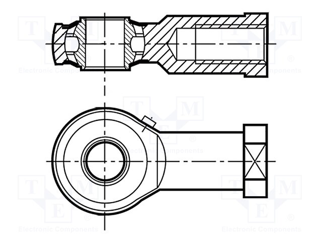 Ball joint; 25mm; M24; 2; right hand thread,inside; steel; DURBAL