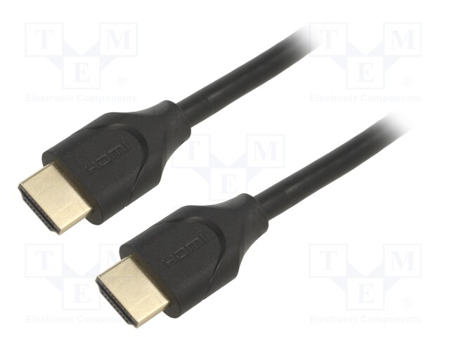 Cable; HDCP 2.2,HDMI 2.1; HDMI plug,both sides; PVC; 1.5m; black
