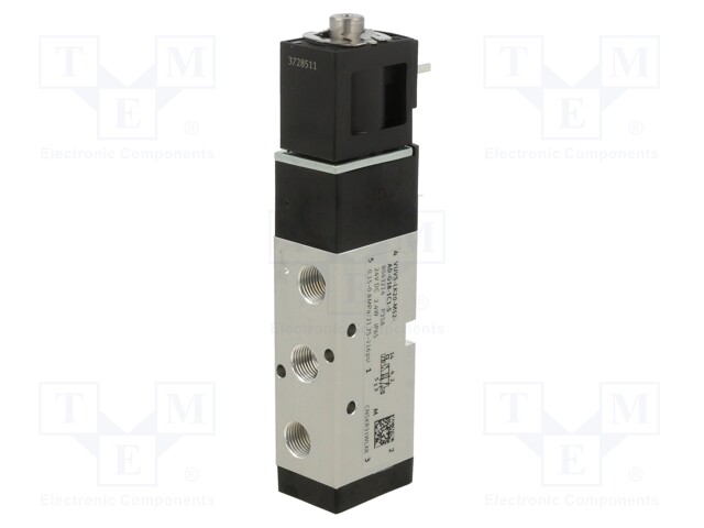 Electromagnetic valve; 5/2 monostable; IP65; 2.4W; 24VDC; 145g