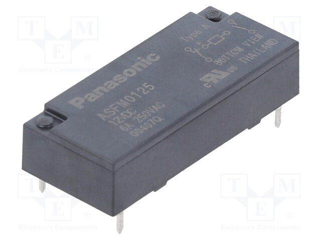 Relay: miniature; NC + NO; Ucoil: 12VDC; 4A/250VAC; 4A/30VDC; 6A