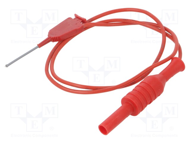 Test lead; 70VDC; 33VAC; 1A; Len: 0.5m; red; Insulation: silicone