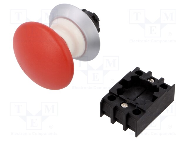 Switch: emergency stop; Stabl.pos: 2; 22mm; red; Illumin: none; IP67