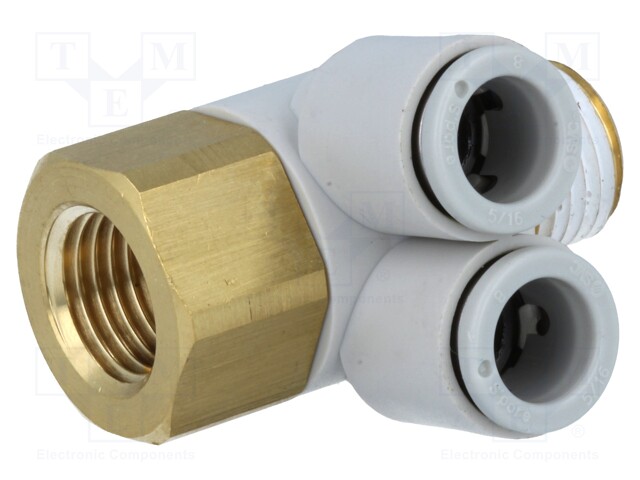 Push-in fitting; threaded,angled 90°; R 1/4"; inside,outside