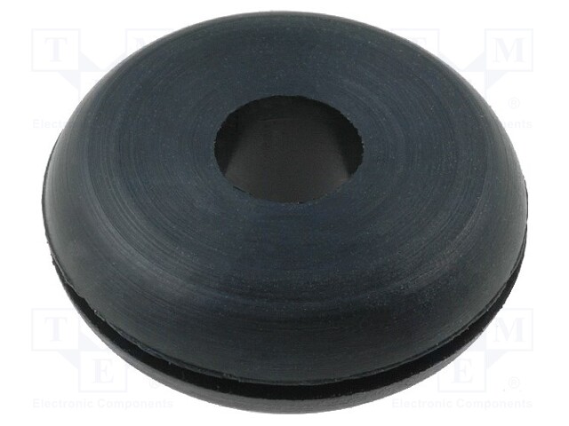 Grommet; Ømount.hole: 14mm; Øhole: 6mm; rubber; black