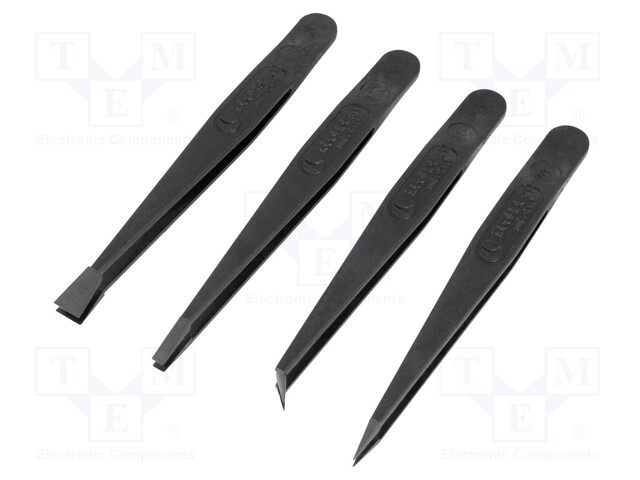 Set of tweezers; non-magnetic; ESD; Resistance to: abrasion